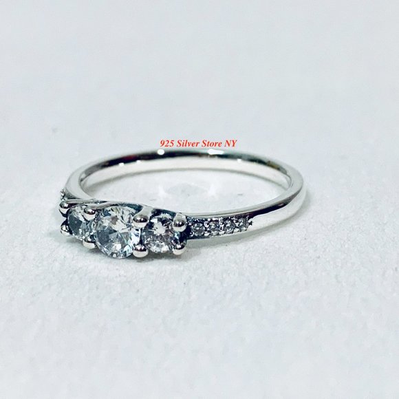 Pandora Ring Clear Three-Stone 196242CZ - Picture 6 of 9